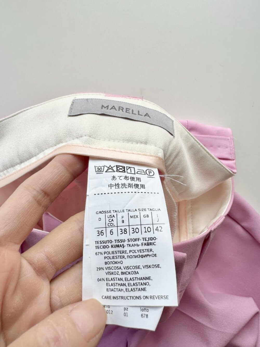 MARELLA Nilla Light Pink Cuffed Cropped Straight Leg Trouser Pants, Size 6 - Picture 14 of 15